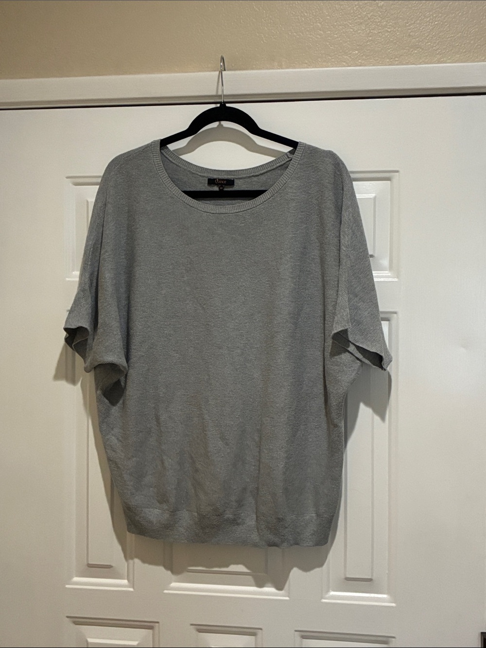Quince organic cotton/cashmere Light Gray dolman oversized Crewneck sweater